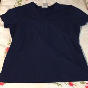 Navy Blue Scrub Top